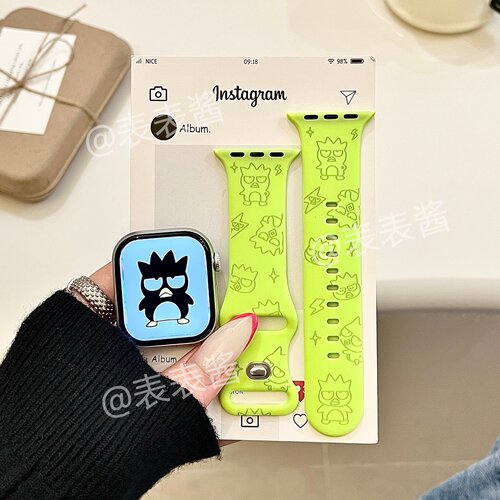 少女心酷企鹅适用iwatchs11/10苹果手表表带SE硅胶ApplewatchS9/8