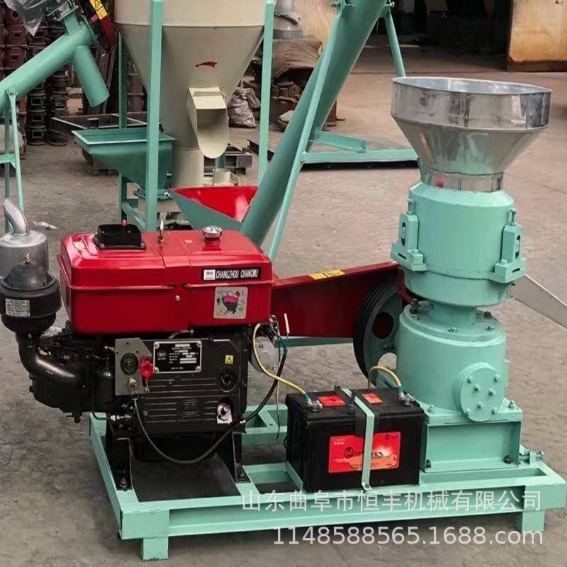 柴电两用颗粒饲料机养兔子用平模造料机鱼虾颗粒饲料机