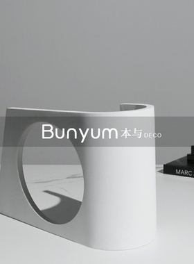 简约现代轻奢家居几何创意艺术玄C关柜摆件售楼处样板房间软装饰