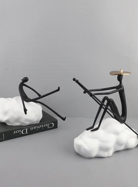 现代简约划船人物k雕塑艺术摆件客厅卧室玄关酒店样板房家居装饰