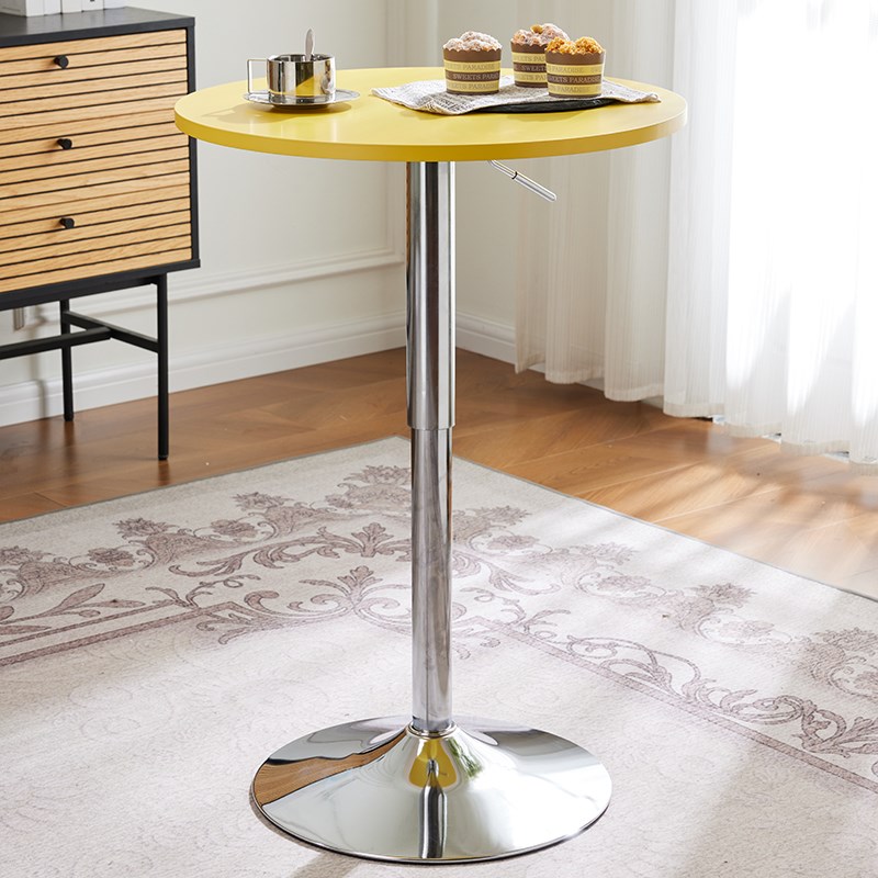 酒吧桌休闲家用简约咖啡阳v台小圆桌子酒吧展会可升降高脚桌椅组