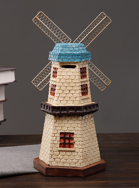 复古风车工艺品摆件客厅家居装A饰品房间电视酒柜高级感办公室桌