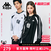 Kappa卡帕 宽松卫衣情侣竖条纹圆领球衣上衣男 新款 长袖 t恤女春季