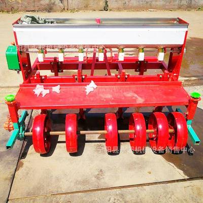 谷子高粱多行可定制条播机旱稻种肥一体机四轮车带小麦施肥播种机