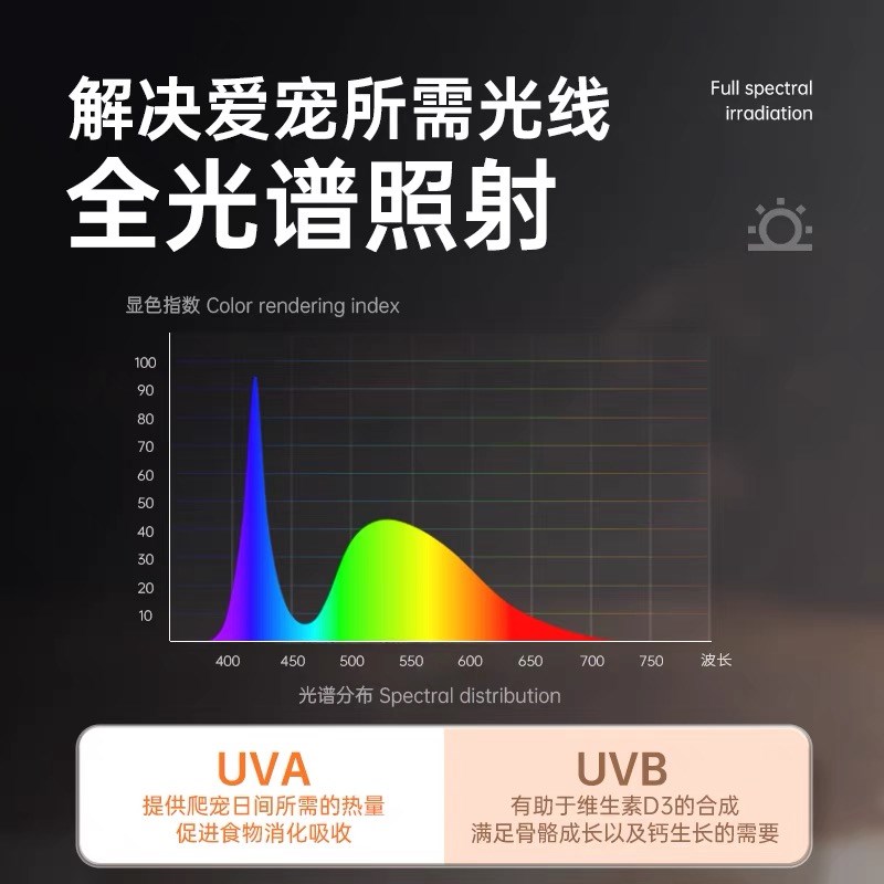 全光谱小乌龟晒背灯爬宠补钙uvb灯养龟缸晒龟灯uva紫外线灯泡