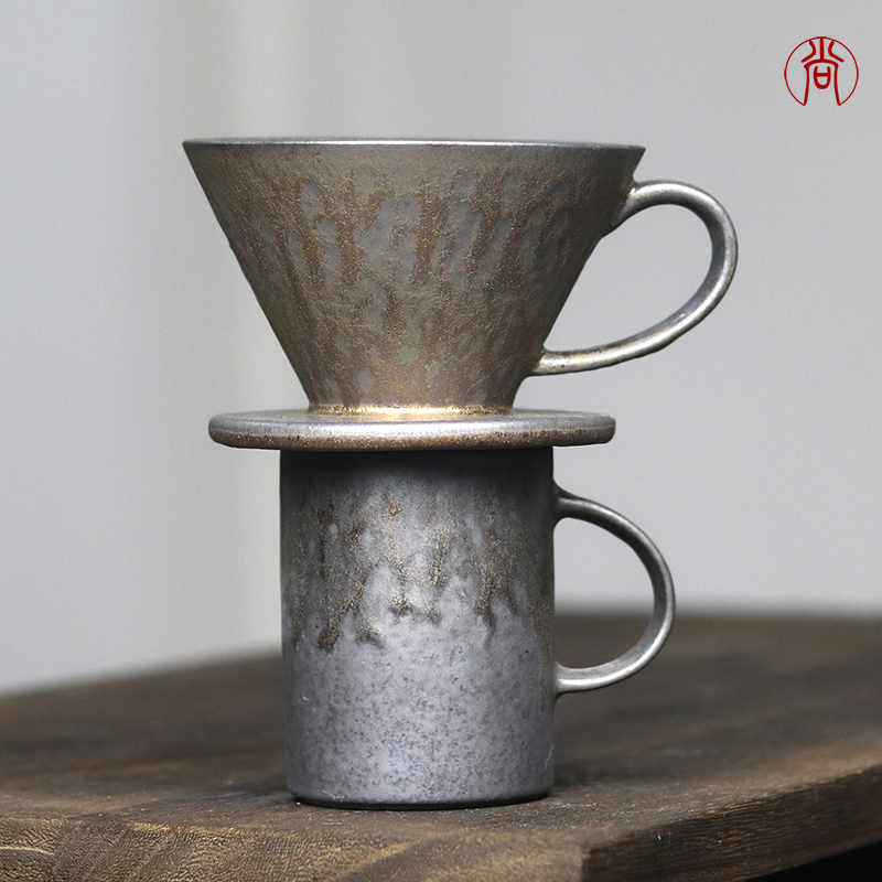 手冲陶瓷咖啡滤杯过滤漏斗支架滴漏滤纸咖啡杯子一套装家用办公室