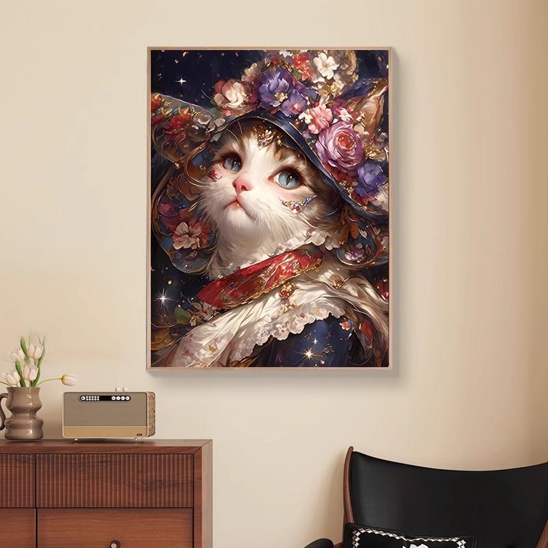 【矜贵猫咪】diy数字油画欧式手绘填充解压系油彩丙烯装饰画图片