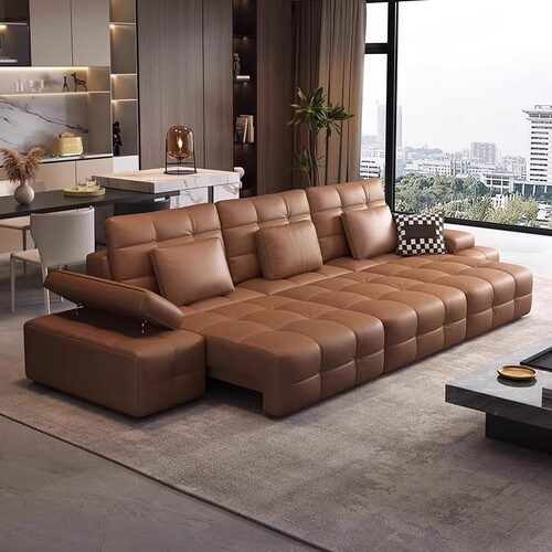 真皮劳伦斯电动多功能沙发床客厅真皮模块沙发组合新款皮艺沙发