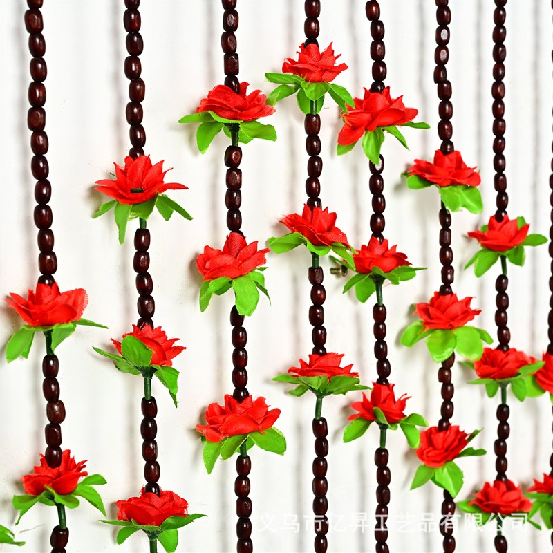 花开富贵门帘珠帘隔断帘客厅玄关过道卫生间卧室大门免打孔挂帘