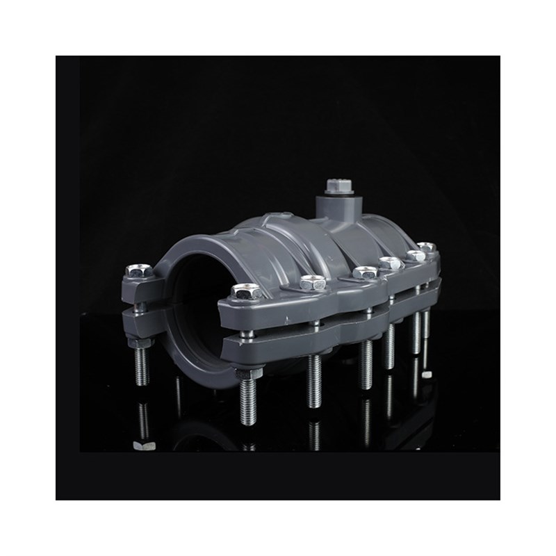 PVC灰色给水哈夫节管道快修补漏接头抢修节配件增口接管件配件