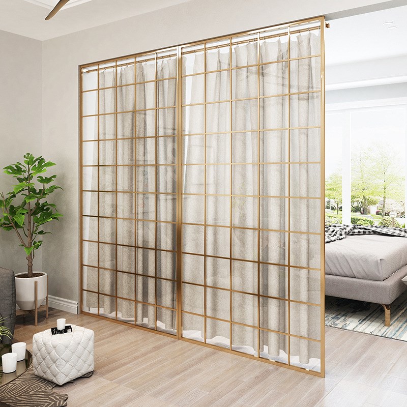 现代简约缕空铁艺屏风 小户型入户玄关屏风隔断客厅家用落地屏风