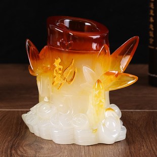 小摆件勤奋上进文昌竹笔筒摆件创意小孩学习桌办公书桌收纳摆件