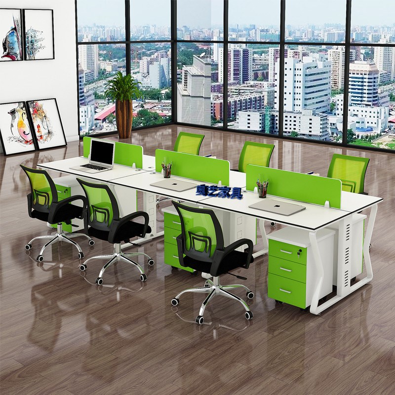 厦门办公家具简约职员办公桌2人4人组合钢架员工卡位屏风工作位