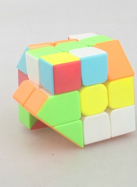 梯色黄色顶房子魔方三阶魔屋魔方3X3彩色变形魔方Magichouse Cube