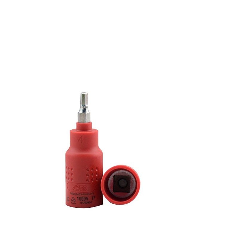 台湾原产 1/4 3/8 1/2 1000V绝缘VED内六角旋具套筒 批头 3-10mm