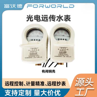 物联网有线MBUS远传水表旋翼式湿式有阀铜壳光电小口径高精度计量