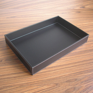 仿皮纹塑料长方形托H盘餐盘水杯盘家用创意客房 盘子托盘茶盘欧式