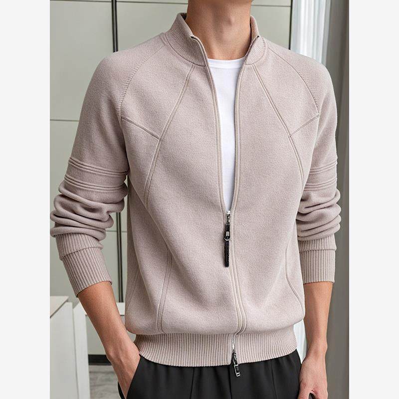 男士针织夹克2025新款春秋季韩版潮流休闲立领上衣服毛衣开衫外套