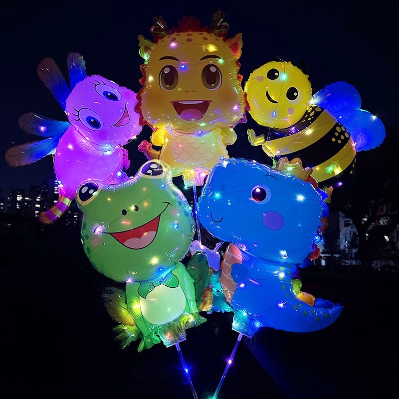 动物夹片发光气球手持棒可爱卡通造型广场夜市地推摆摊拍照小礼品
