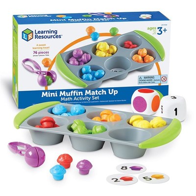 美国learning resources迷你小蛋糕数学组精细训练教具迷你松饼盘
