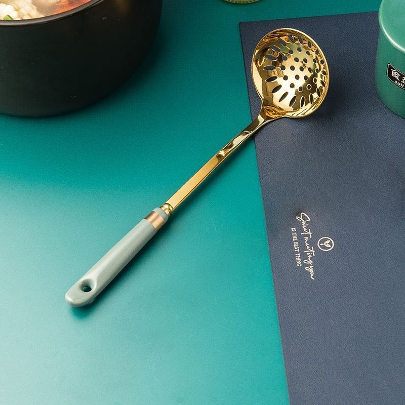 家用不锈钢汤勺漏勺防烫加长陶瓷手柄北汤火锅汤漏勺套装,厨房/烹饪用具,锅铲,淘宝优惠券,粉丝福利购,淘宝优惠卷