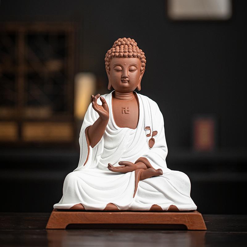 新中式禅意陶瓷大日如来佛像摆件释迦摩尼家居摆设装饰工艺品