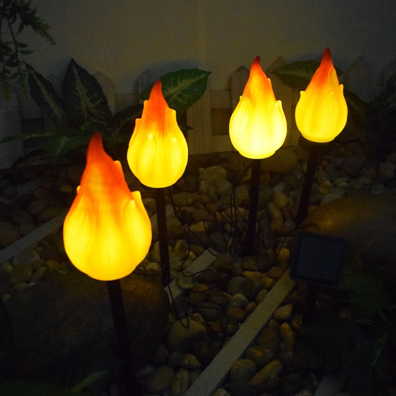 户外太阳能草坪灯仿真火焰景观庭院装饰氛围灯花园布置地插小夜灯