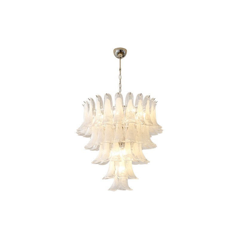 法式轻奢中古云雾玻璃吊灯美式复古客厅餐厅设计师款马蹄水晶吊灯