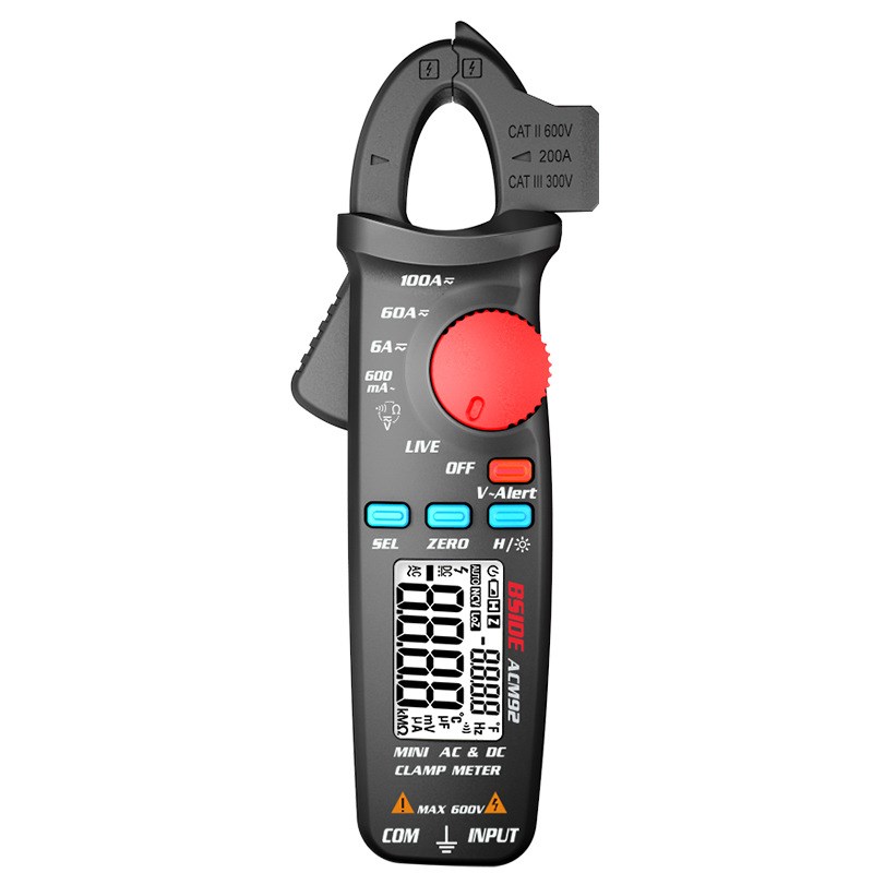 BSIDE ACM92数字交直流钳形表万用表电工电流表高精度钳型钳流表