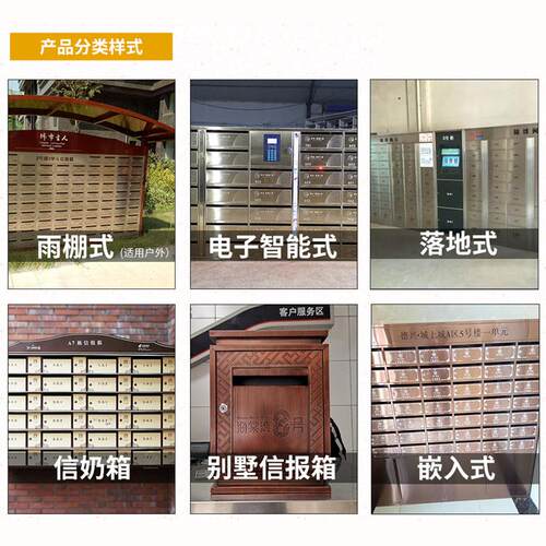 不锈钢信报箱小区室外挂墙落地式信箱防雨信奶户外用壁挂式智能