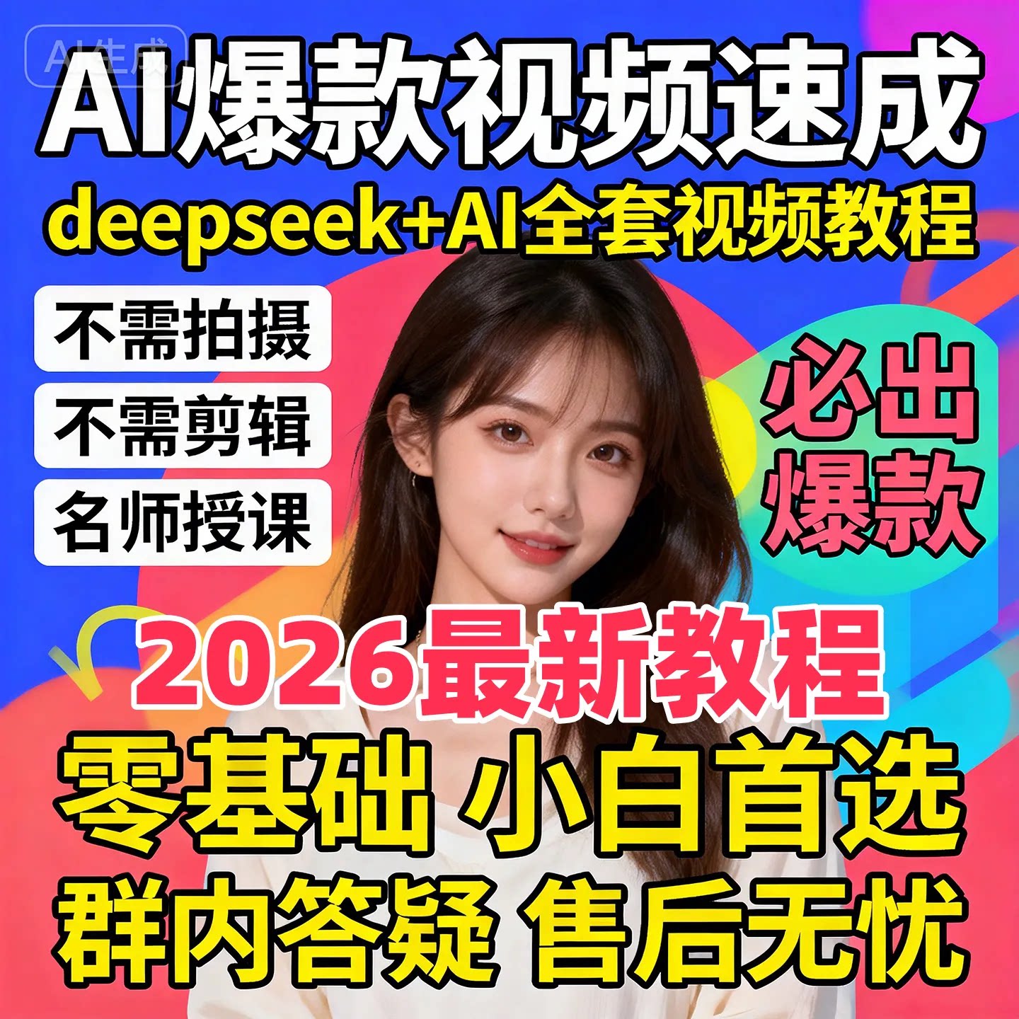 2026豆包deepseek+Ai全套视频教程AI绘画ai短视频从零到精通变现