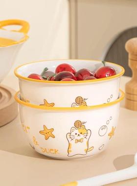 绣球猫餐具2件套【4.75英寸餐碗+长柄勺】