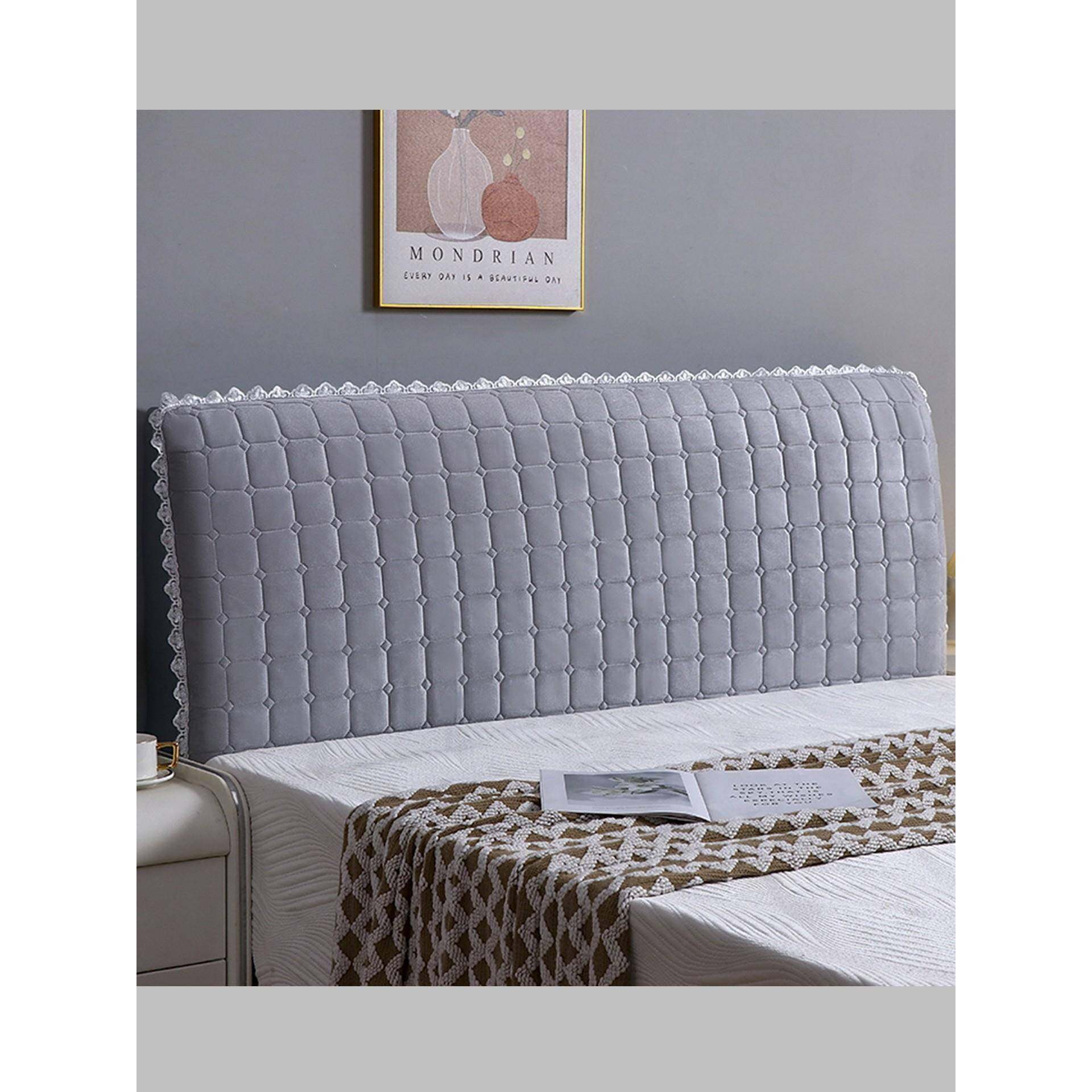 新款绒布全包床头罩弹力软包夹棉布艺床头套木板旧床头翻新防尘罩,居家布艺,床头罩,淘宝优惠券,粉丝福利购,淘宝优惠卷