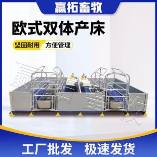 双体产床母猪产床猪分娩床热浸锌产保一体欧式 厂家定制欧式 产床