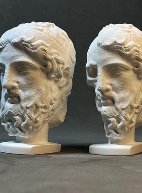 个性复古罗马艺术石膏雕塑书架装饰书靠书挡商业软装酒柜桌面摆件