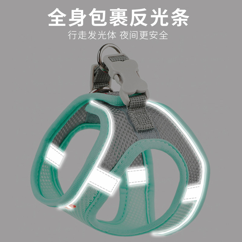 小鹿犬专用牵引绳不勒狗夜光边透气结实背心式狗绳小型犬狗狗用品