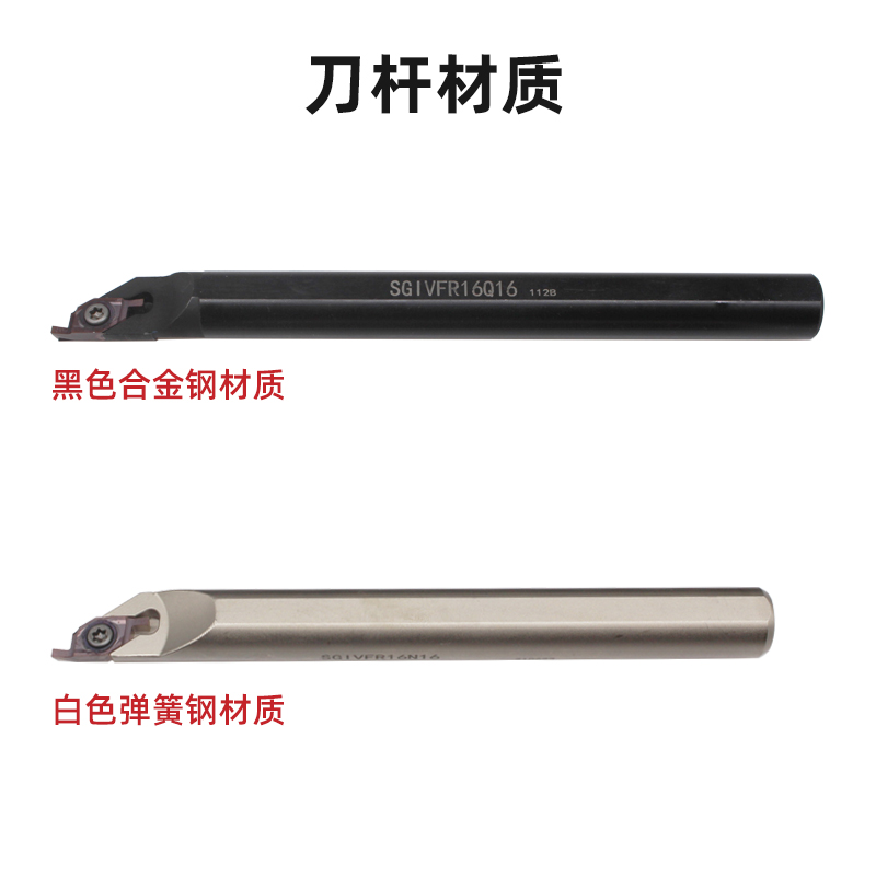 小径端面内孔切槽刀SGIVFR16Q16圆弧浅槽加工刀杆VC1604R/VC1103