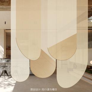 新中式 饰金属系列 禅意卷帘窗帘客厅茶室玄关屏风帘隔断帘子挂式 装