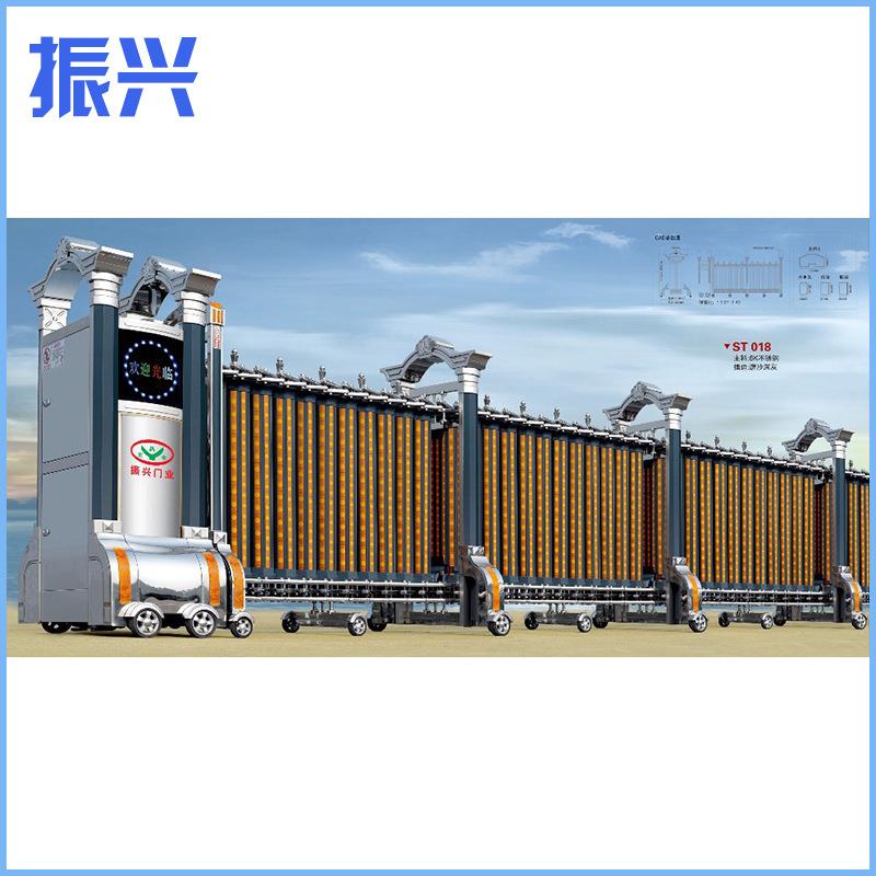 厂家ST018磨沙深灰伸缩电动门电动伸缩门价格实惠