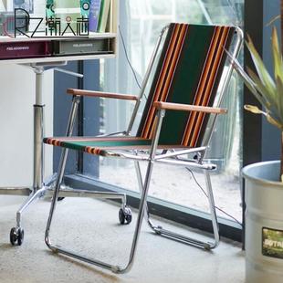 帆布椅 潮人志户外折叠椅沙滩椅露营休闲椅子ins风野外旅行便携式