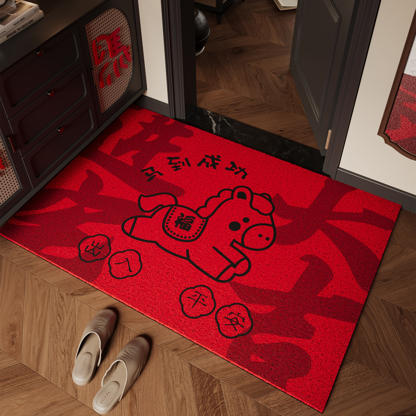 入户门地垫玄关大门口地垫红色丝圈防滑脚垫耐脏耐磨除尘免洗地毯,居家布艺,入户地垫,淘宝优惠券,粉丝福利购,淘宝优惠卷