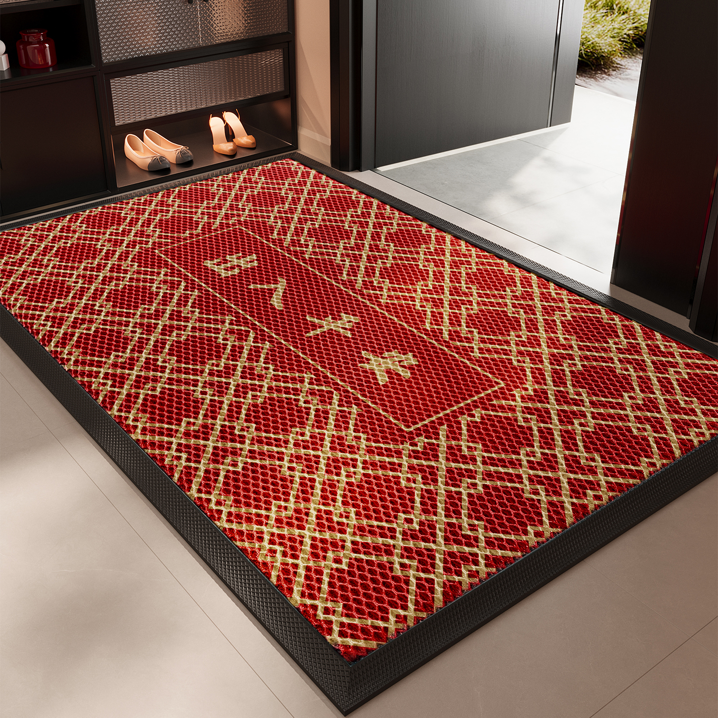 入户门地垫红色高端防滑脚垫