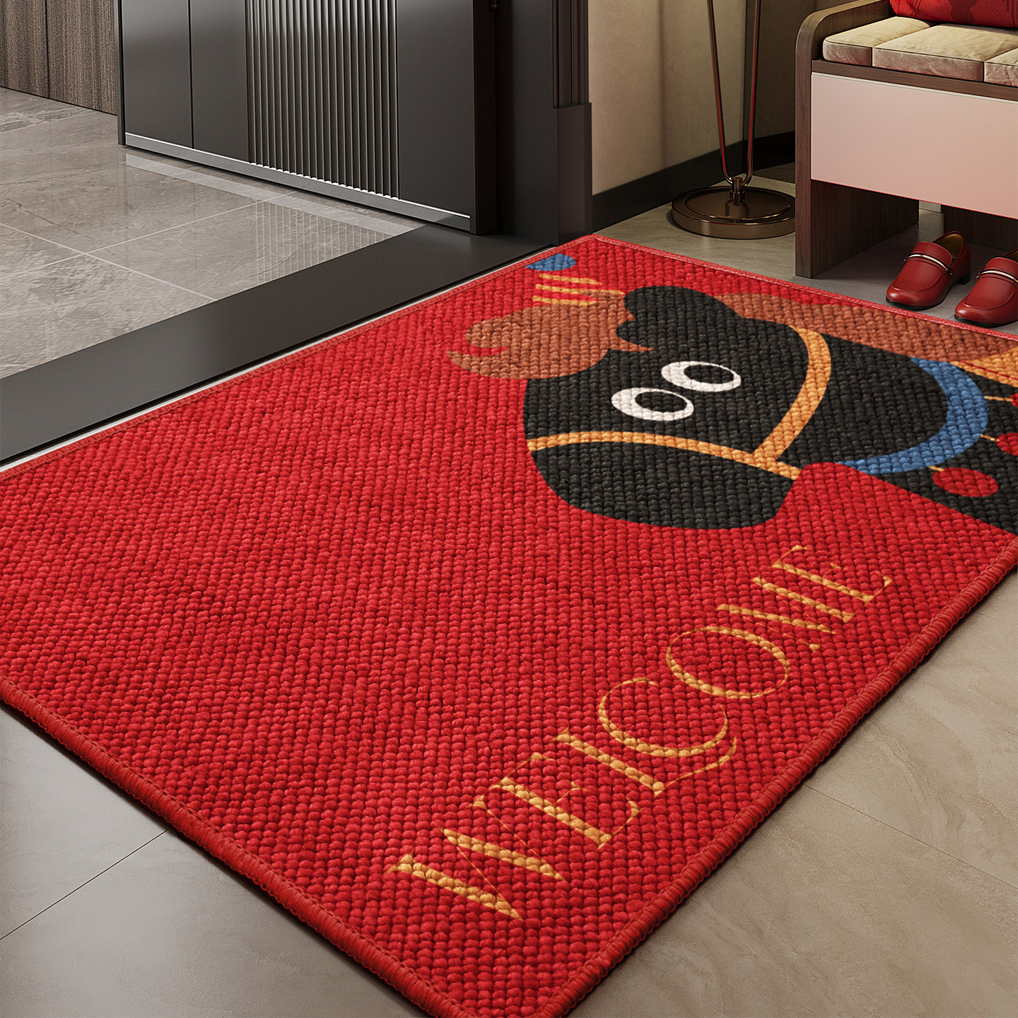 入户防滑耐磨红色大颗粒地垫