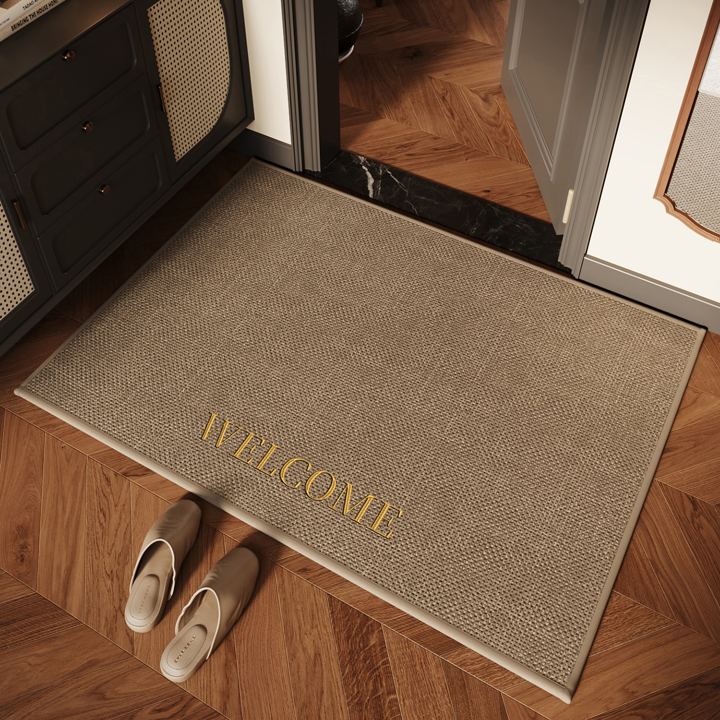 入户门地垫玄关门口进门防滑脚垫耐脏除尘免洗地毯可裁剪家用门垫