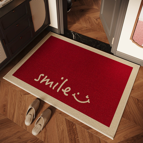 红色入户门地垫防滑脚垫大门口耐脏除尘地毯高级感玄关可定制门垫