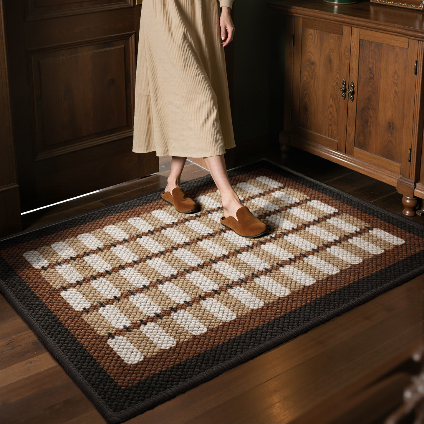 入户门地垫高级感大颗粒地毯