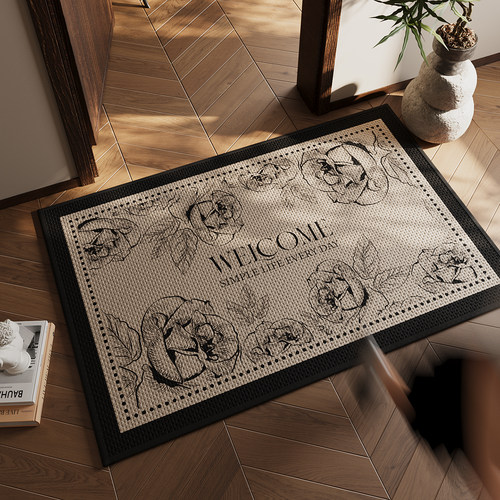 入户门地垫编织亚麻玄关大门口进门防滑脚垫耐脏除尘吸水免洗地毯