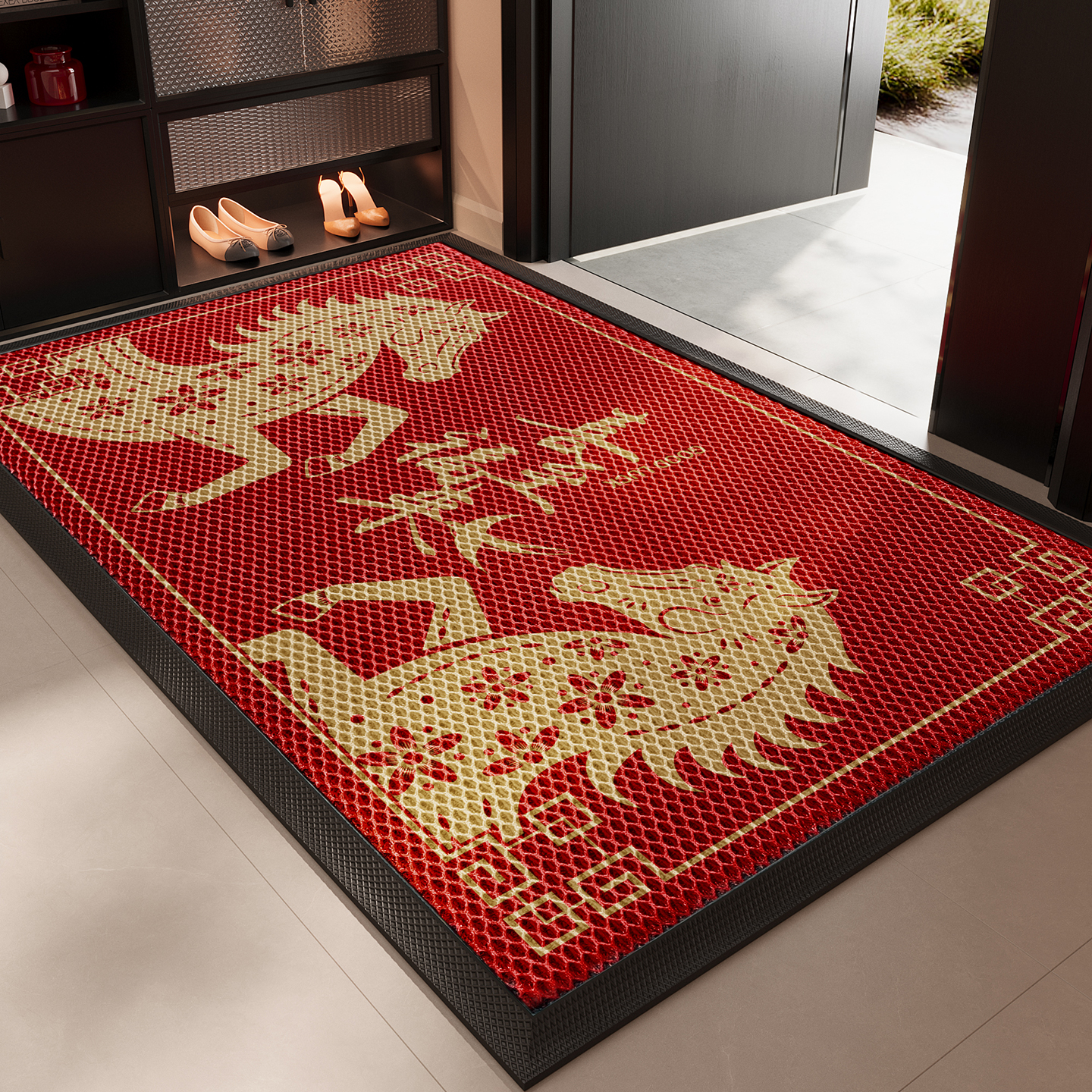 入户门地垫红色高端防滑脚垫