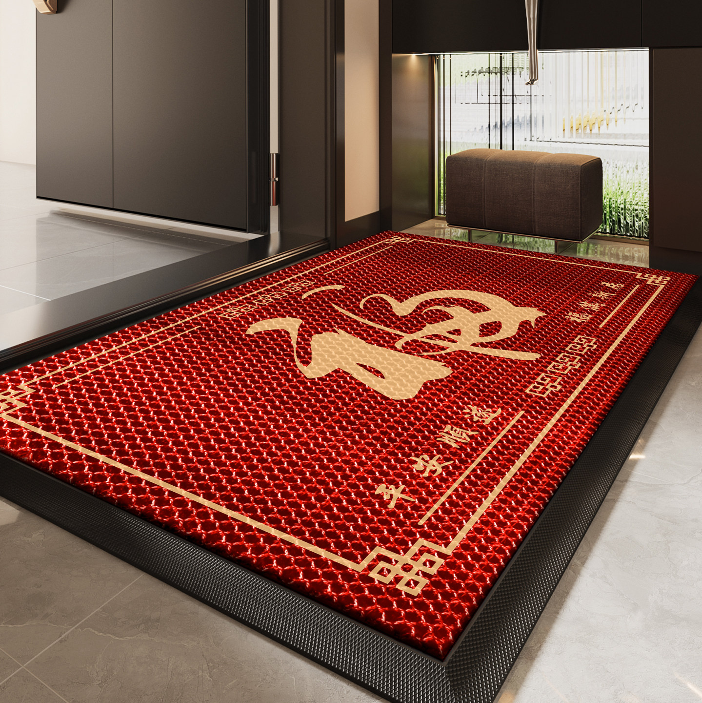 入户门地垫红色弹力王耐脏免打理防滑脚垫玄关高级感进门地毯门垫,居家布艺,入户地垫,淘宝优惠券,粉丝福利购,淘宝优惠卷