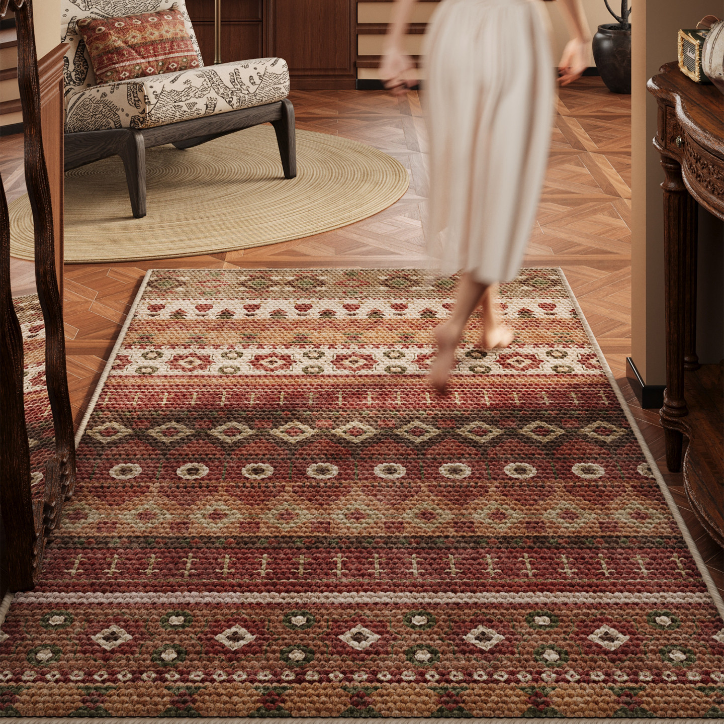 美式入户门大颗粒地毯除尘脚垫